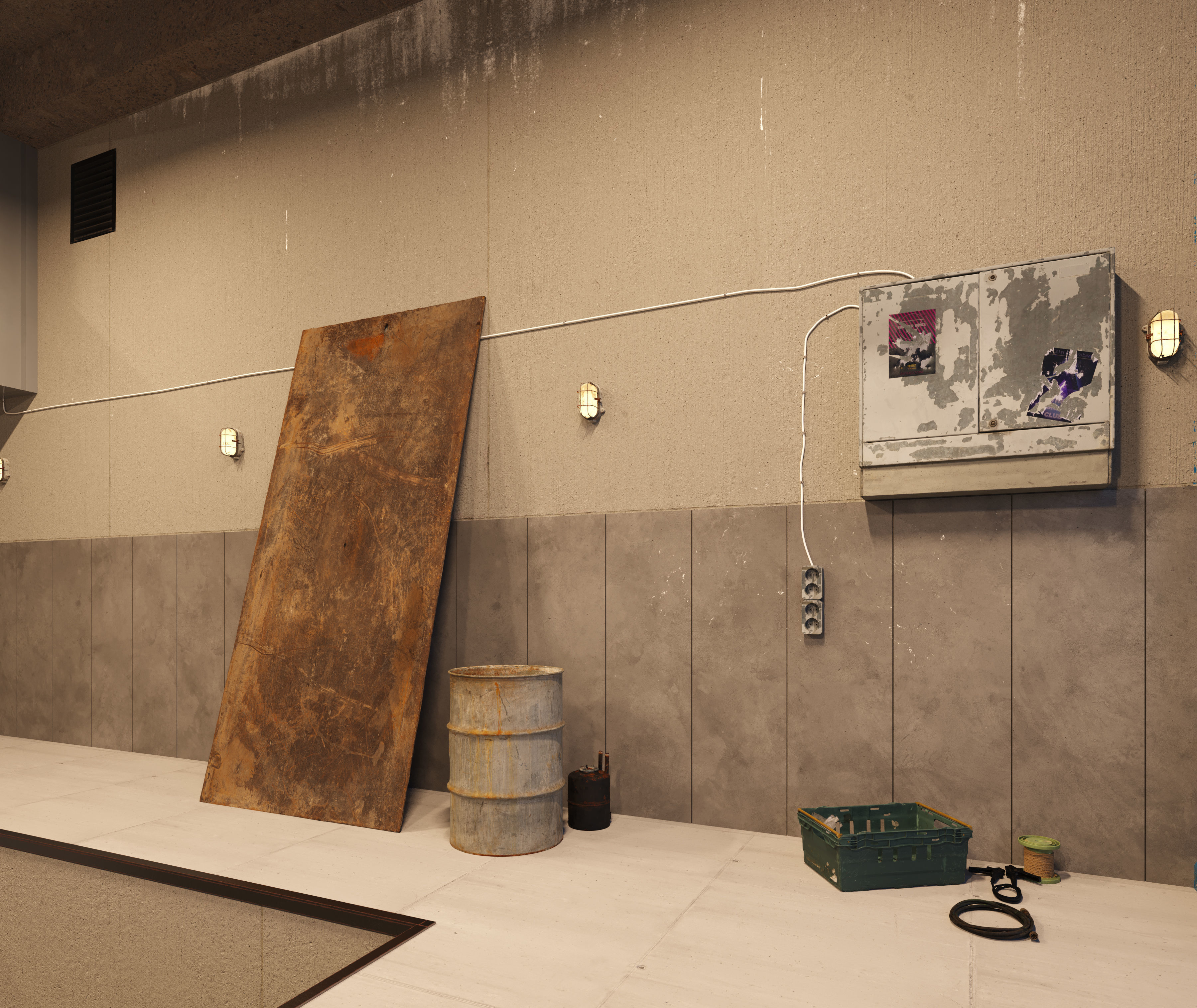 car repair shop Low-poly 3D model_4