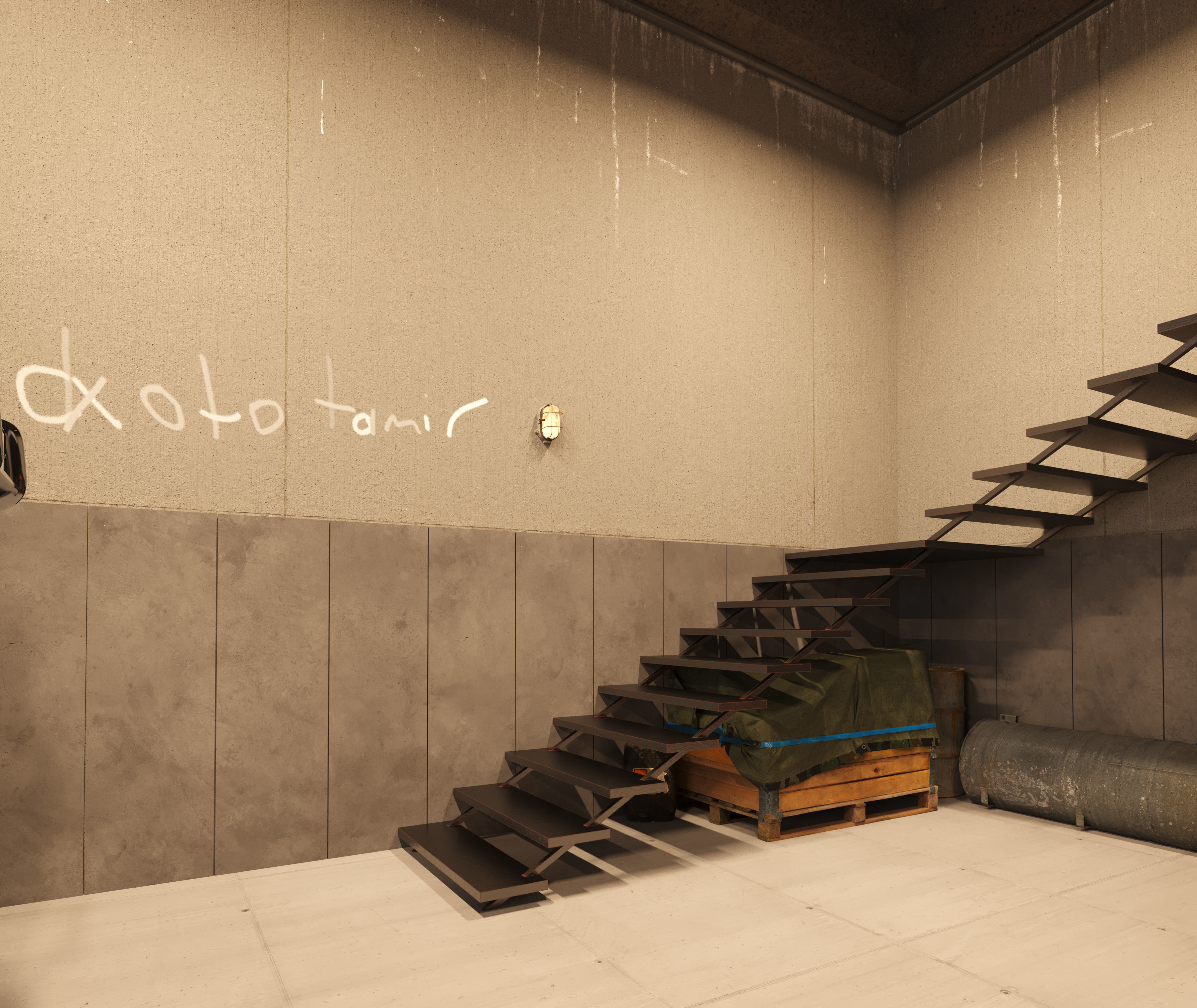 car repair shop Low-poly 3D model_7