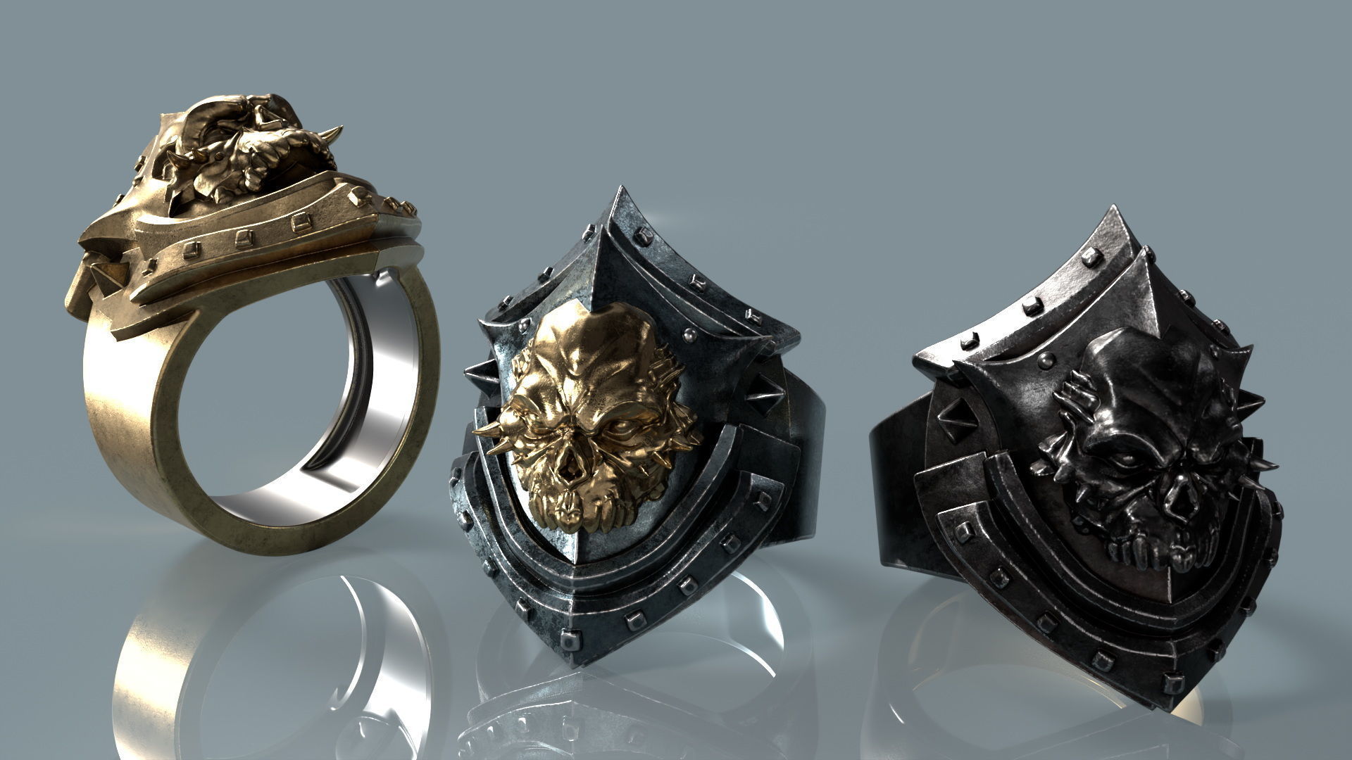 HB Men Ring STL 3D print model_10