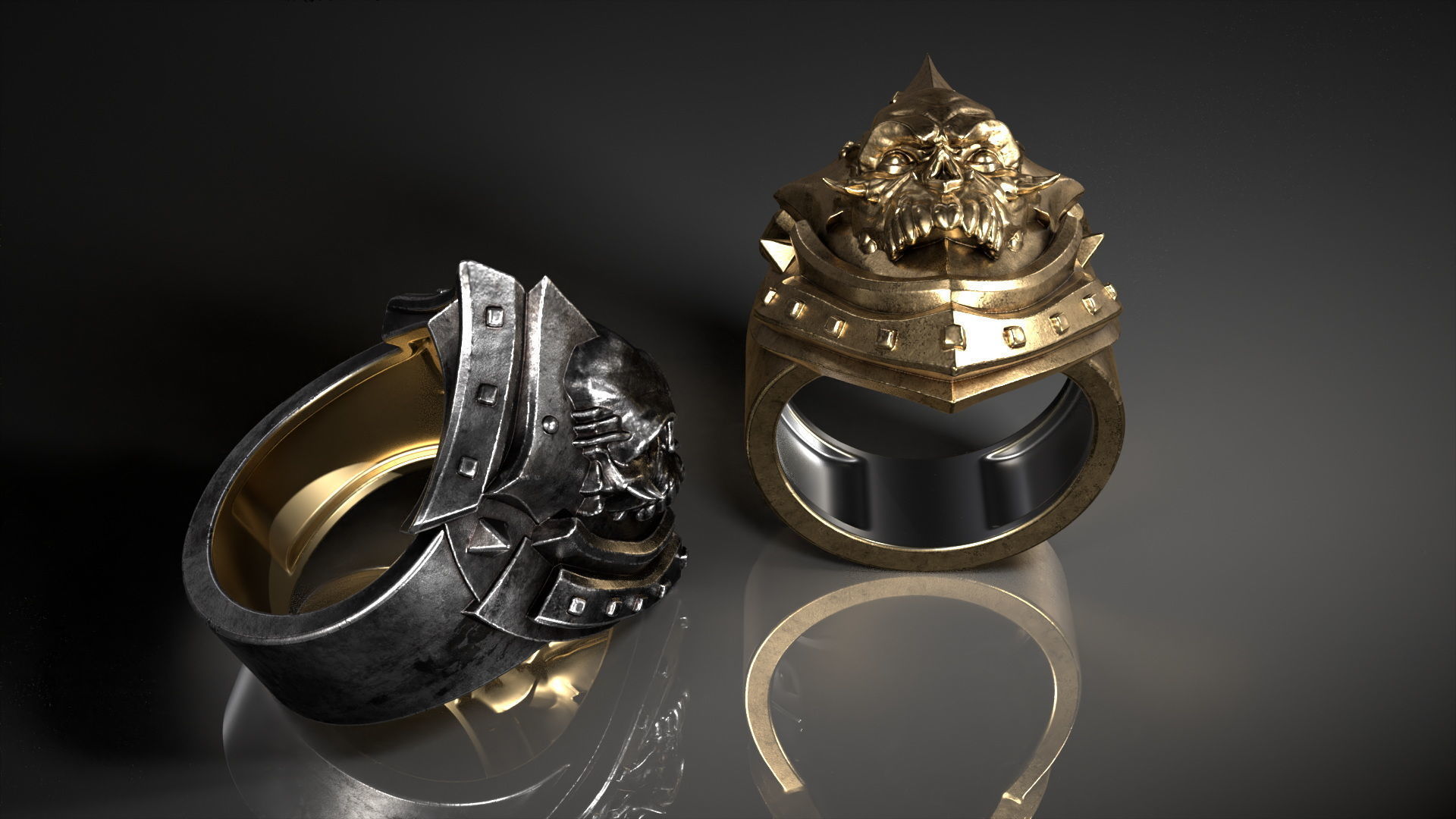 HB Men Ring STL 3D print model_3