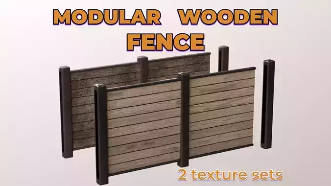 Wooden Modular Fence dark old damaged wood and new clean light