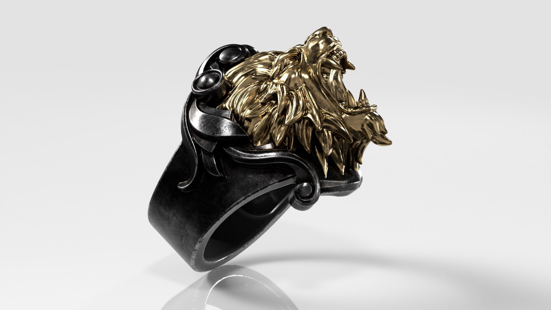 Lion Head Ring 3D print model_12