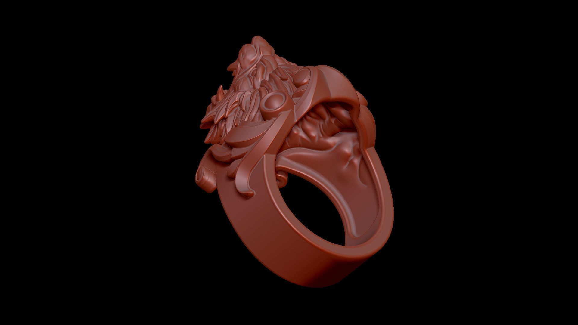 Lion Head Ring 3D print model_8