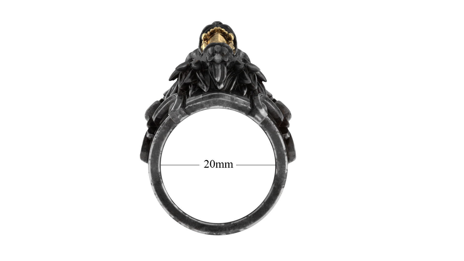 Lion Head Ring 3D print model_5