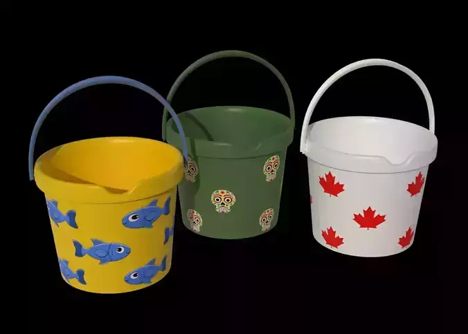 Kids Bucket Collection 3D model