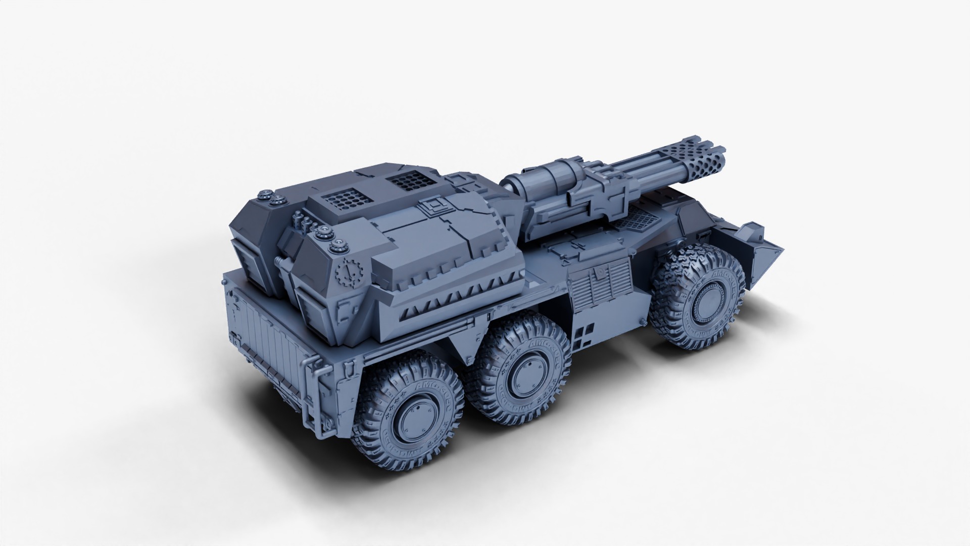 tank gun turret 4 variants 3D print model_8