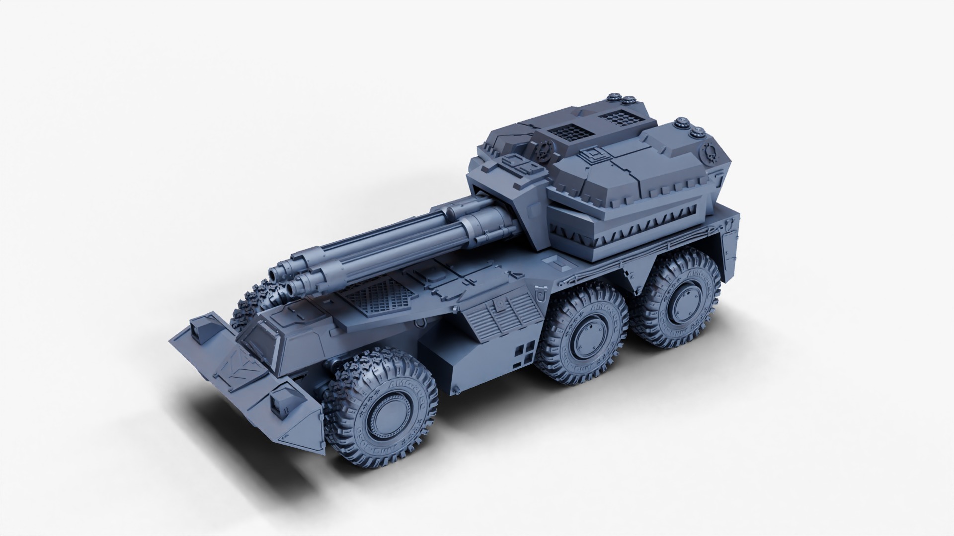 tank gun turret 4 variants 3D print model_1