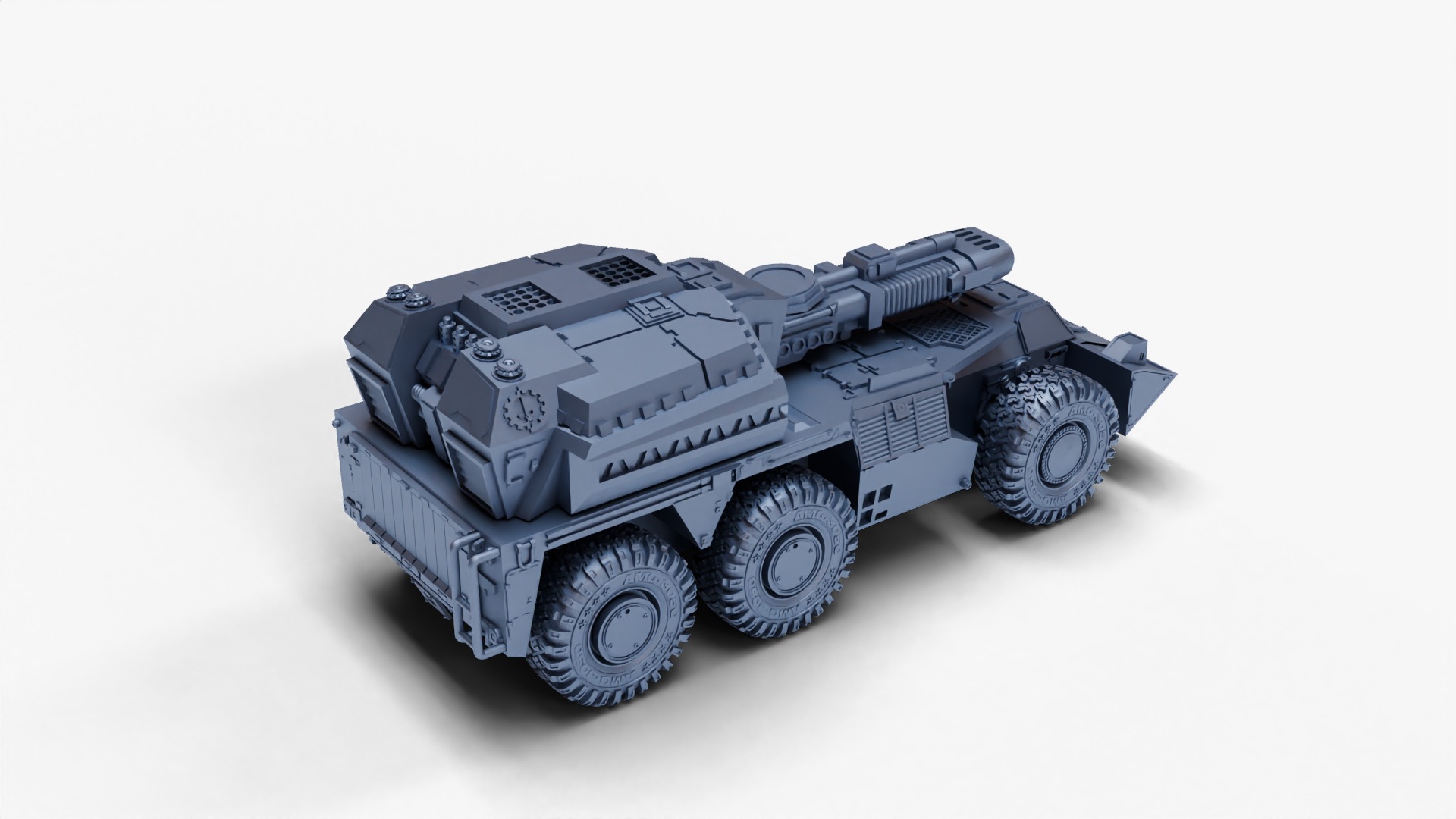 tank gun turret 4 variants 3D print model_7