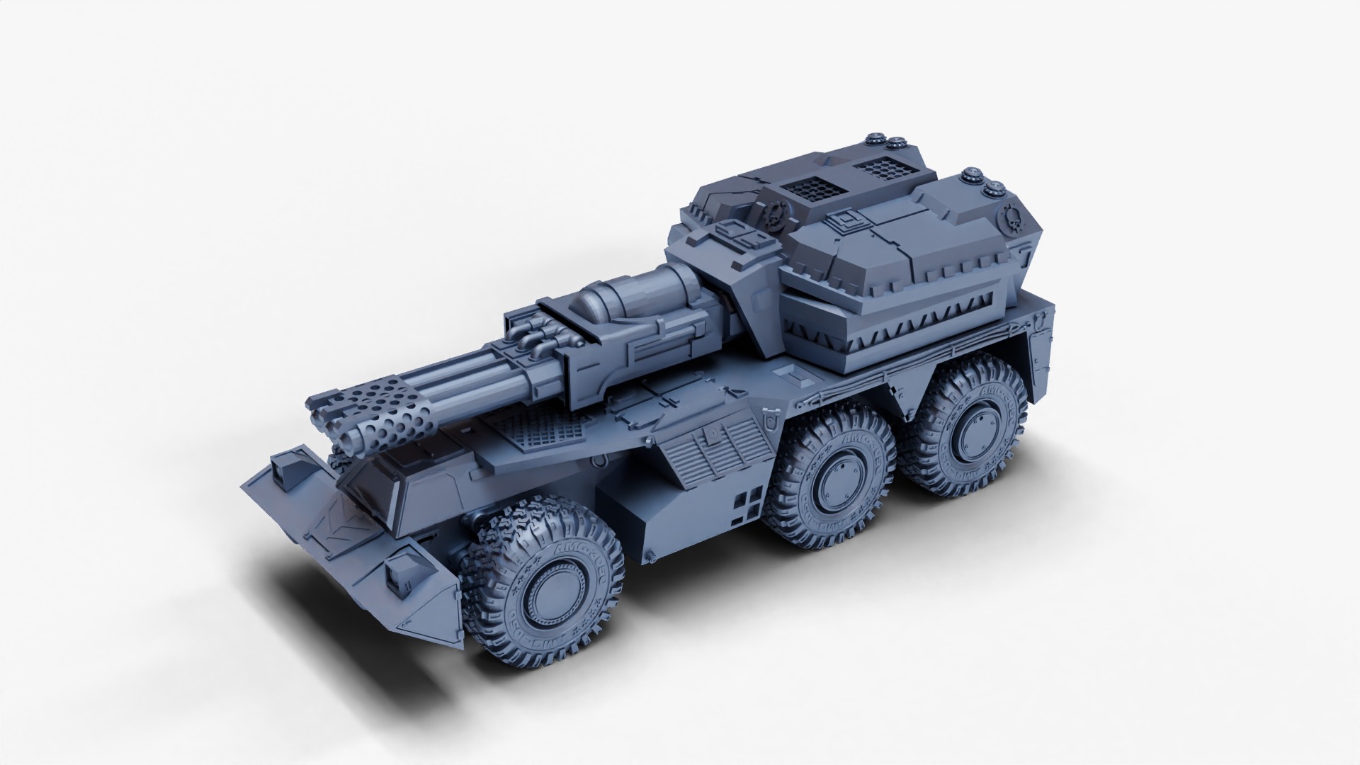 tank gun turret 4 variants 3D print model_4