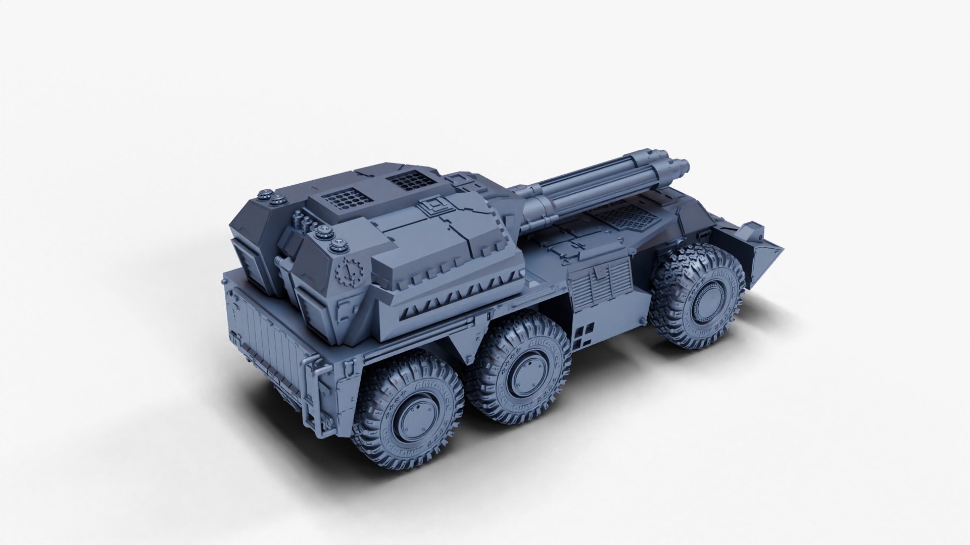 tank gun turret 4 variants 3D print model_5