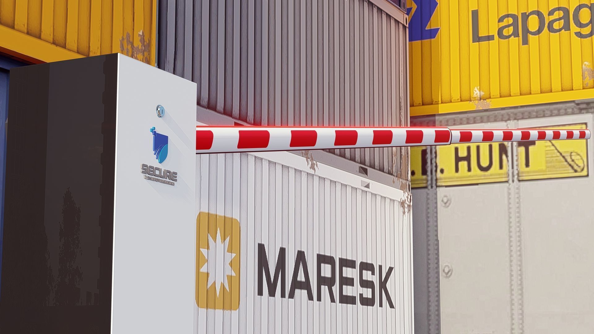 Boom Barrier Low-poly 3D model_2