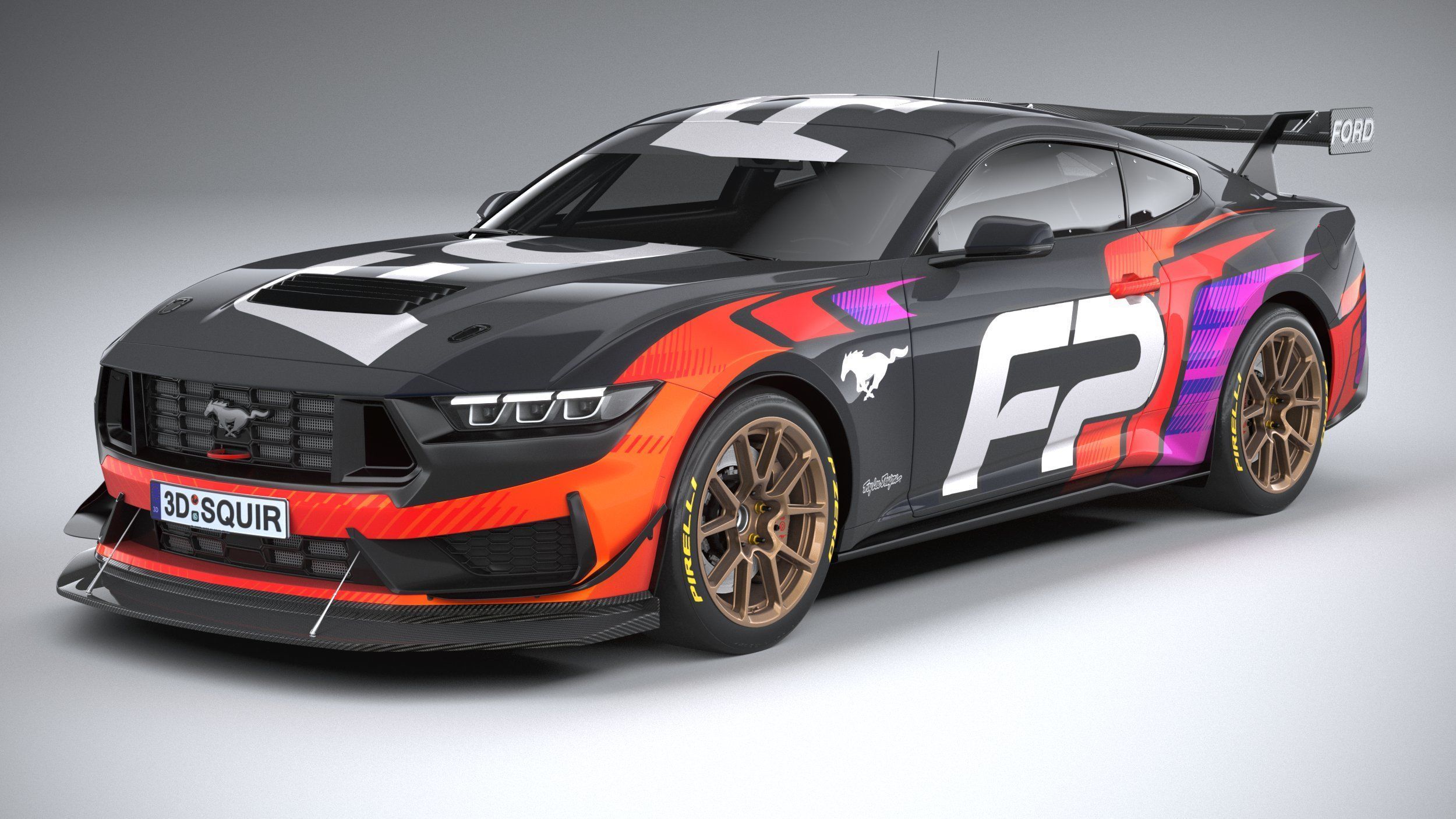 Mustang GT4 Racecar 2024 3D model_1