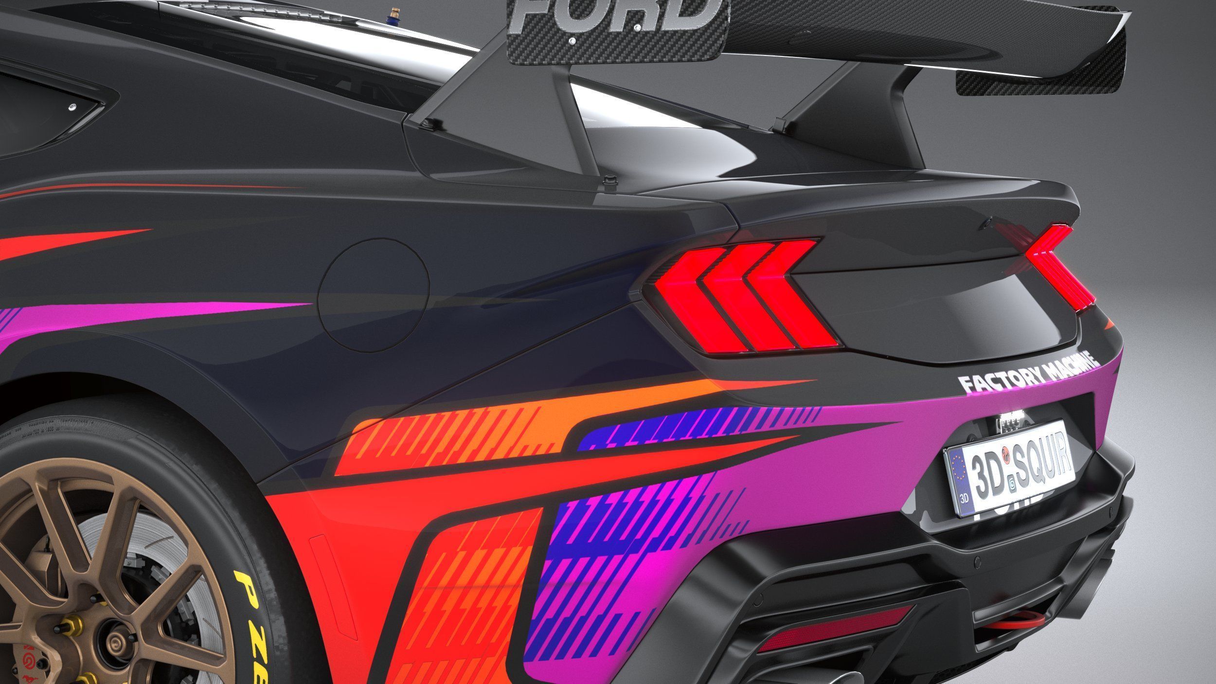 Mustang GT4 Racecar 2024 3D model_6