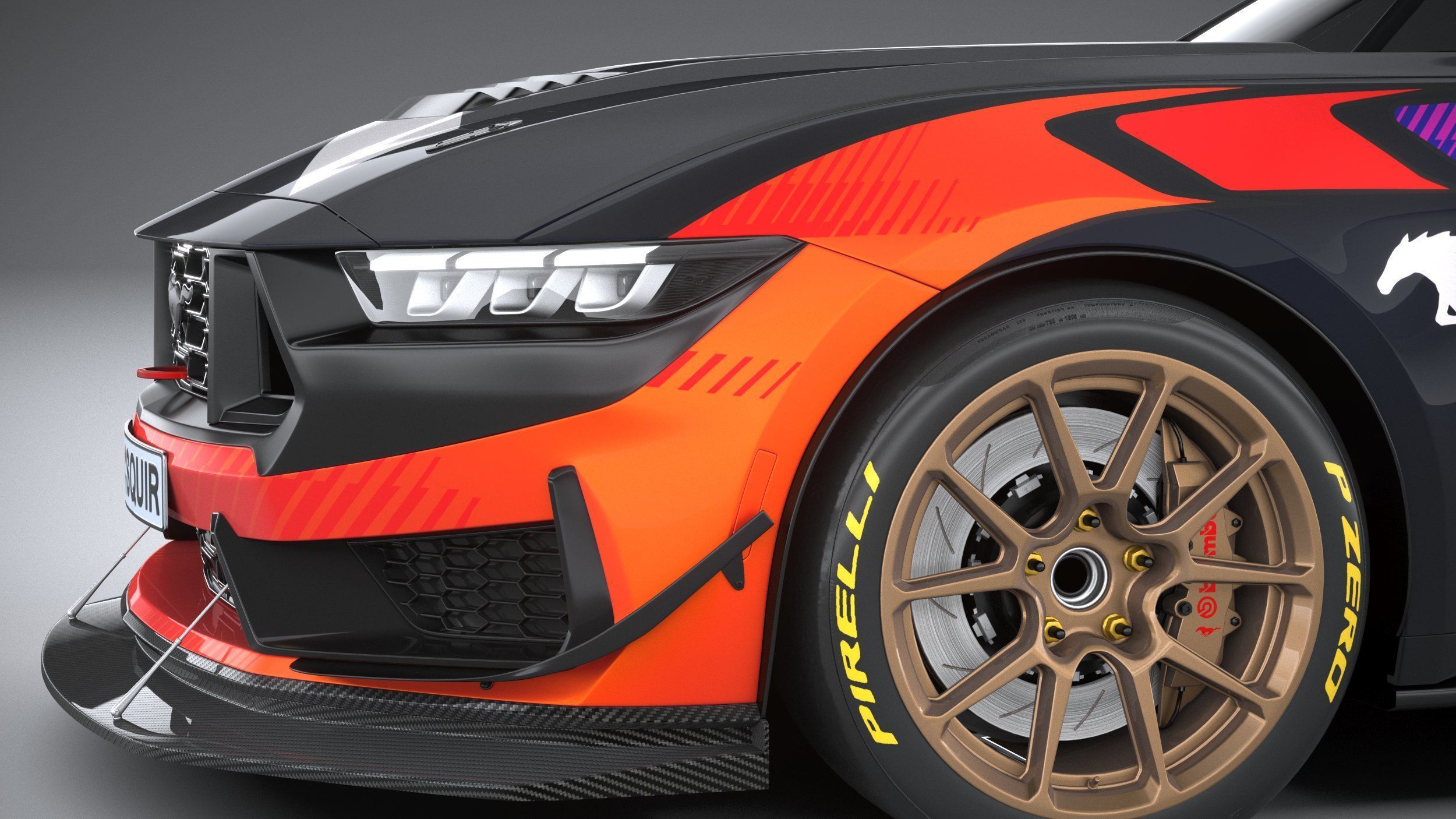 Mustang GT4 Racecar 2024 3D model_3