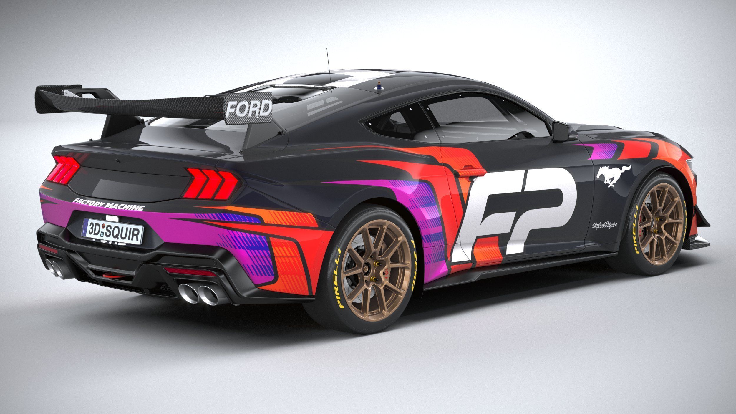 Mustang GT4 Racecar 2024 3D model_17