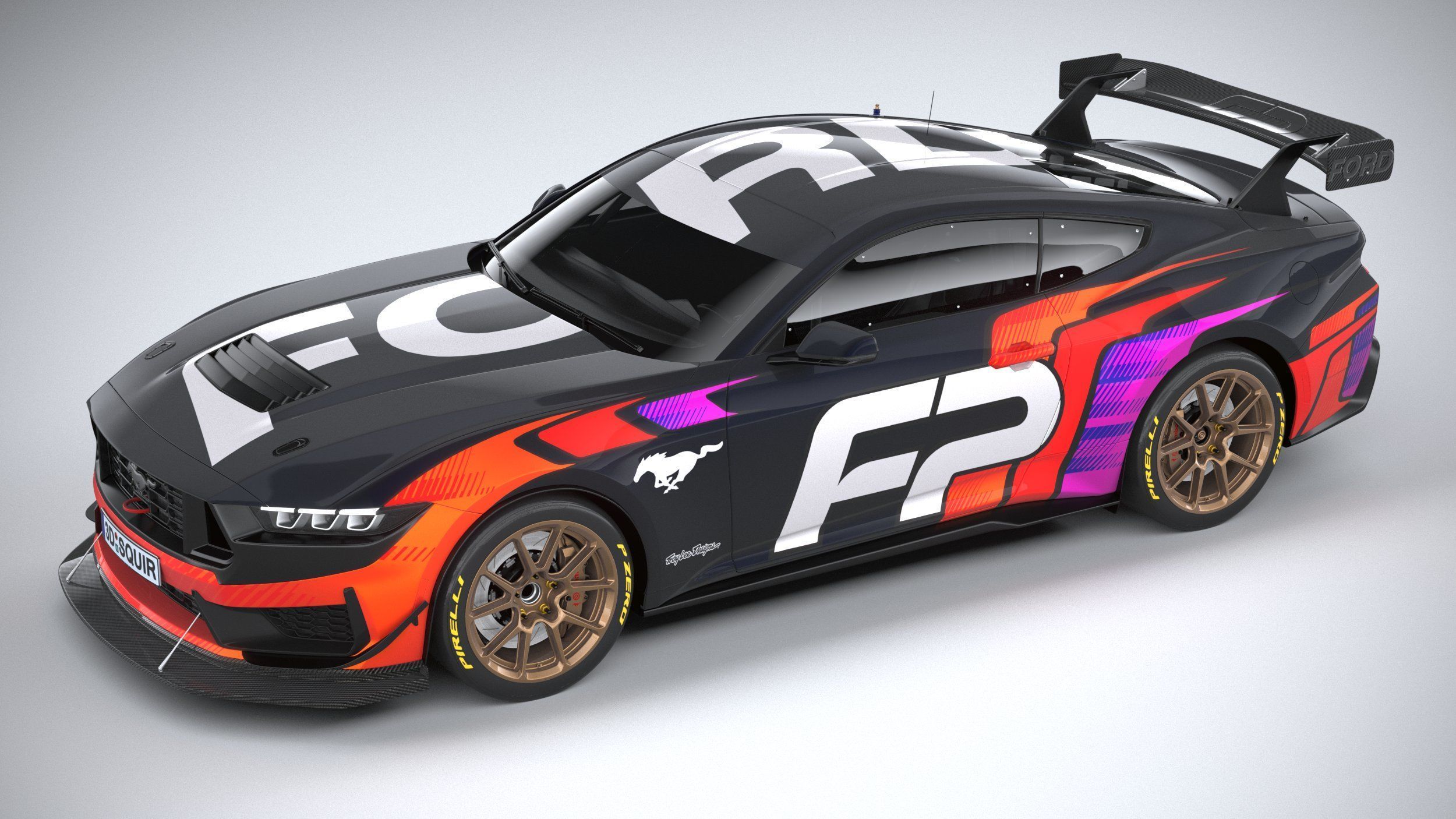 Mustang GT4 Racecar 2024 3D model_7