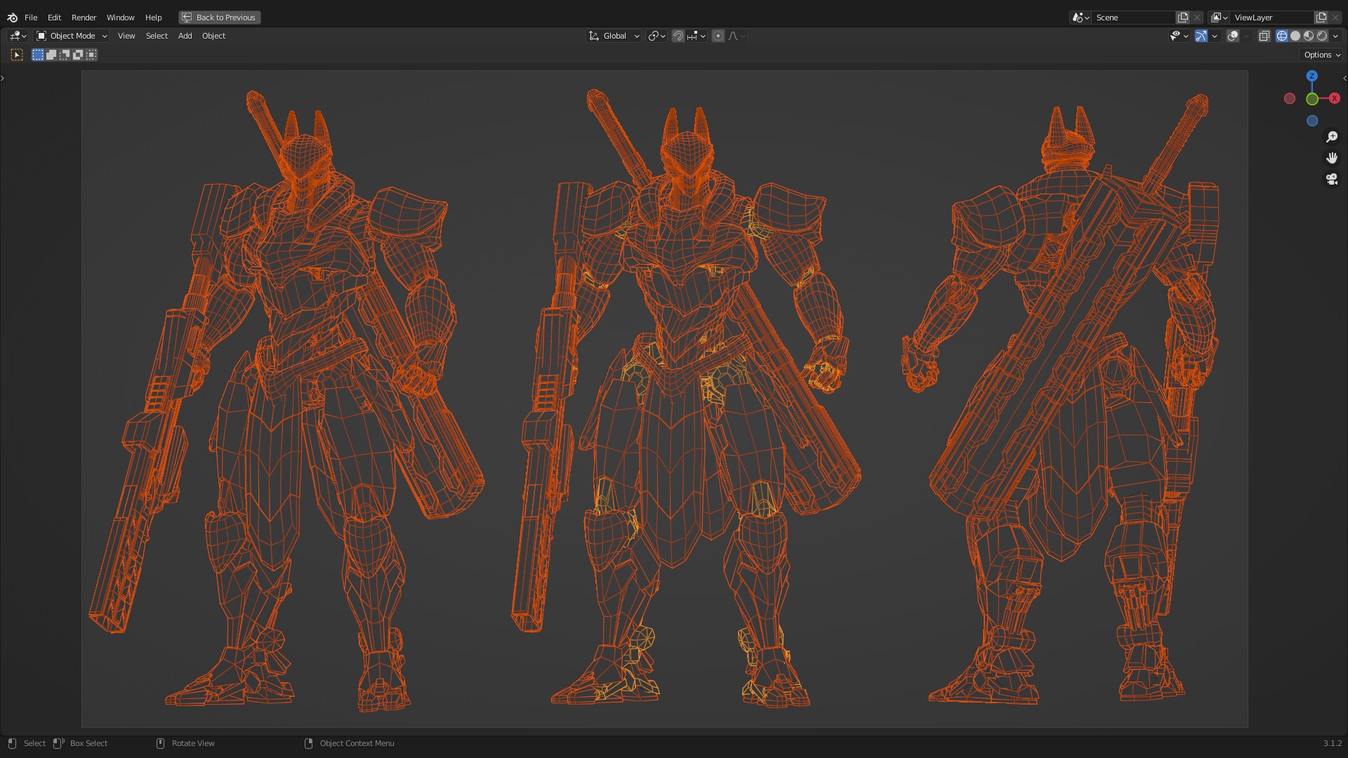 Low Poly - Cybernetic Fenrir Son of Loki Low-poly 3D model_8