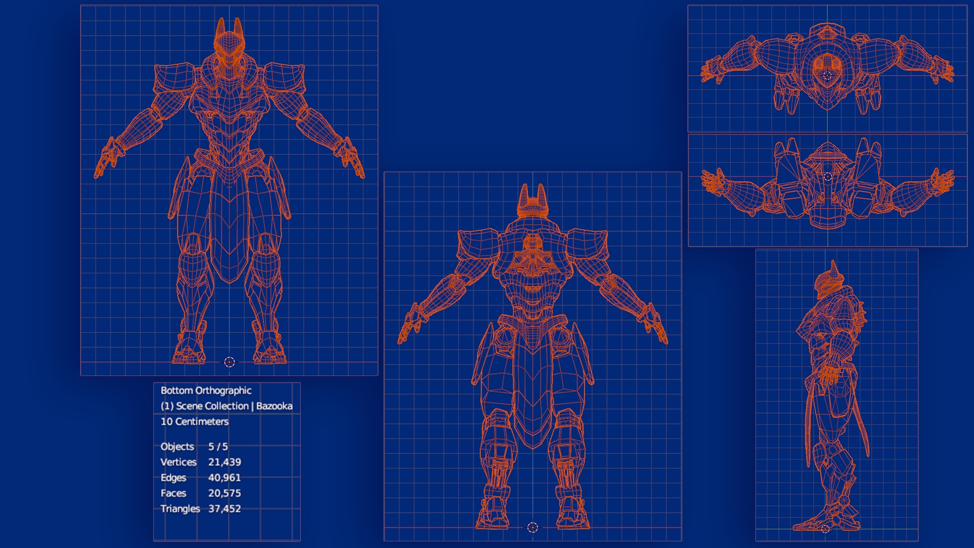 Low Poly - Cybernetic Fenrir Son of Loki Low-poly 3D model_9