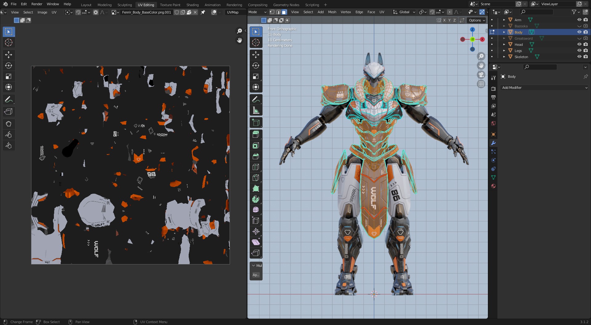 Low Poly - Cybernetic Fenrir Son of Loki Low-poly 3D model_13