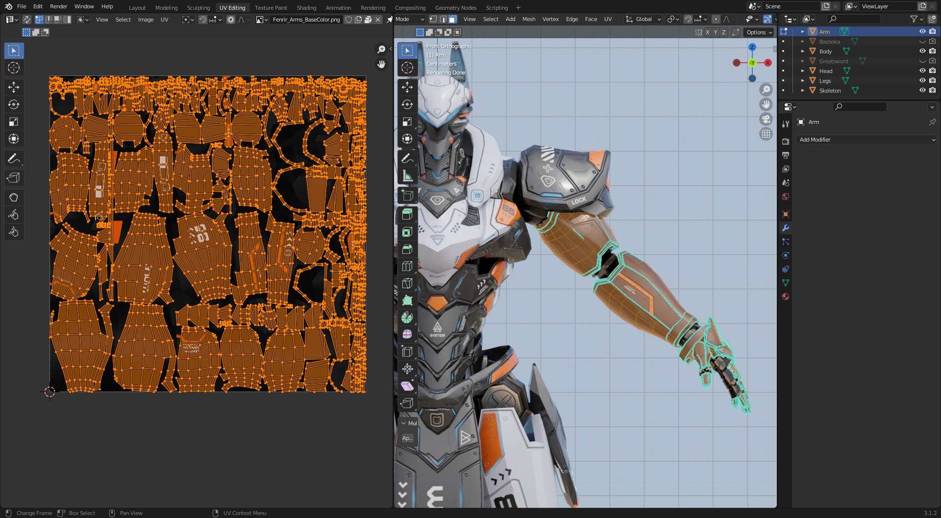 Low Poly - Cybernetic Fenrir Son of Loki Low-poly 3D model_15