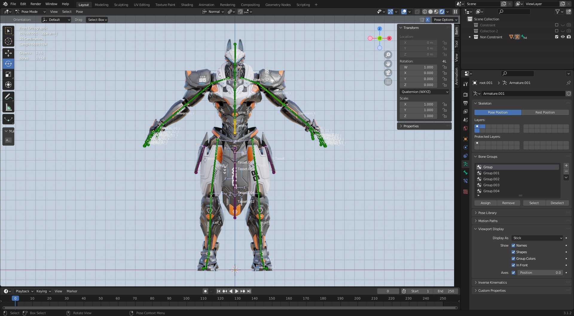 Low Poly - Cybernetic Fenrir Son of Loki Low-poly 3D model_12