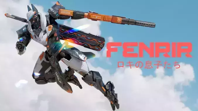 Low Poly - Cybernetic Fenrir Son of Loki Low-poly 3D model