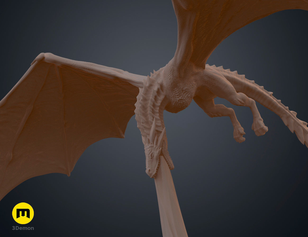 Flying Dragon Book Nook 3D print model_9
