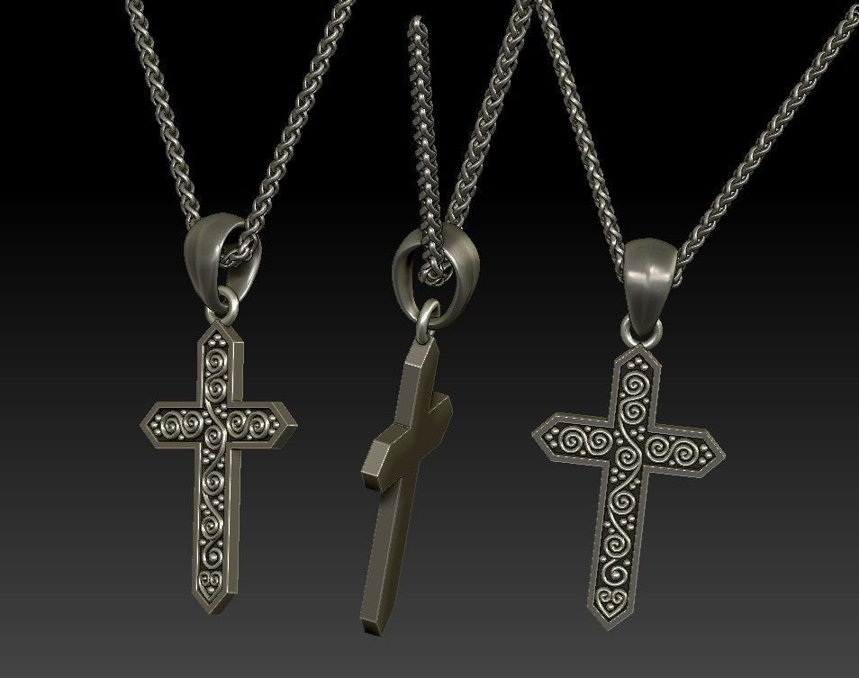 BALI cross pendant 3D print model_3