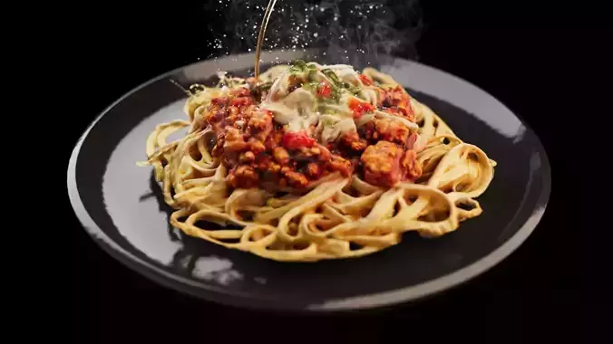 Spaghetti Bolognese Low-poly 3D model