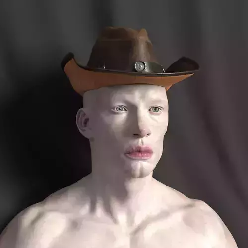 REALISTIC 3D ALBINO MALE TORSO