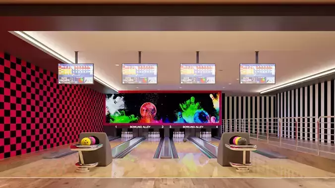 bowling alley 3d model