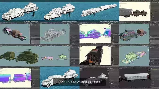 TANK TRANSPORTERS 3D Model Collection