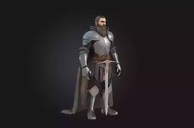 Stylized Medieval Warrior 3D Character