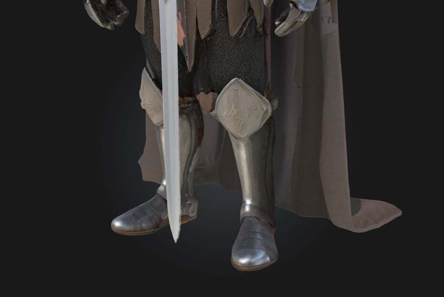 Stylized Medieval Warrior 3D Character 3D model_2