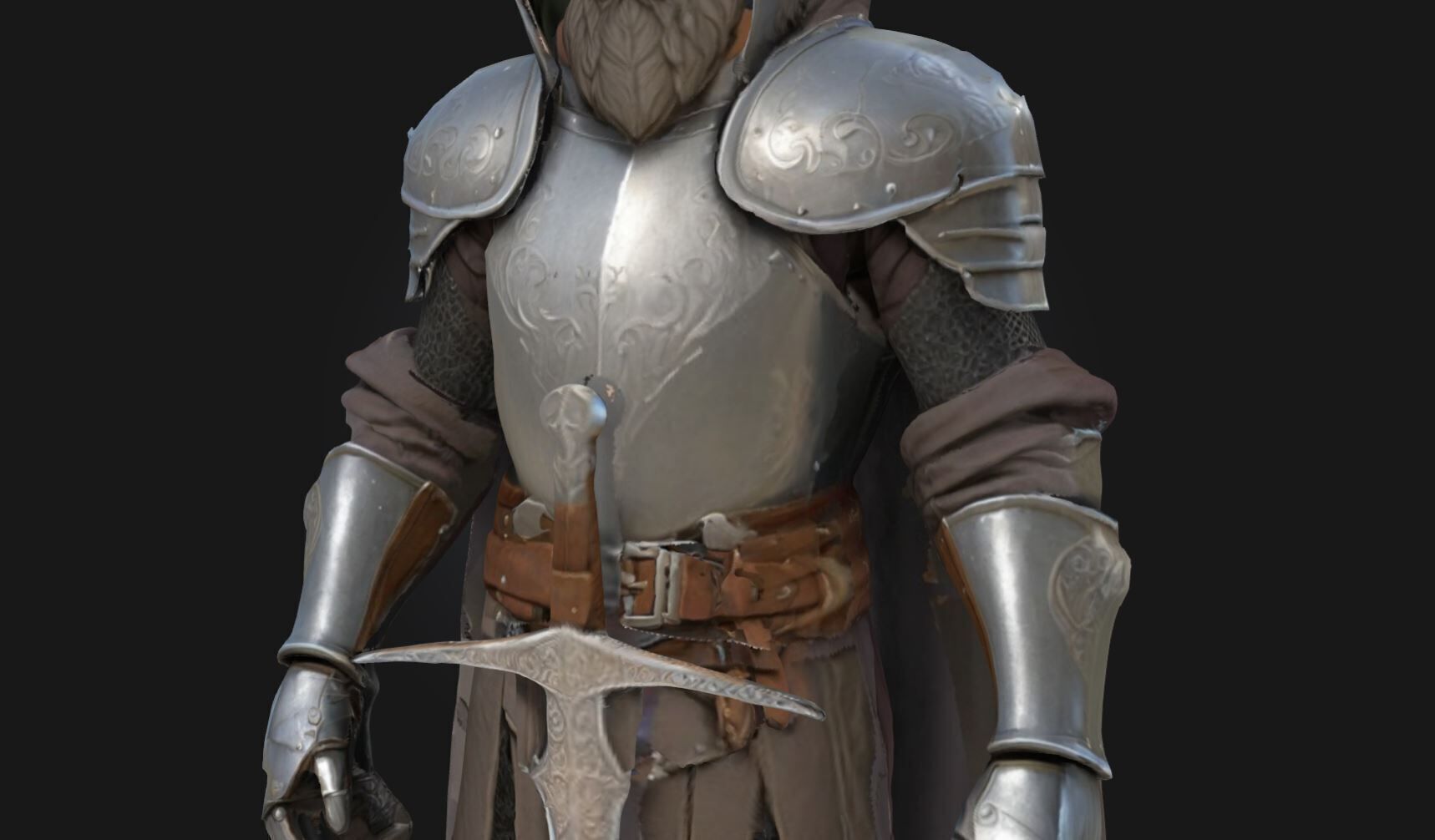 Stylized Medieval Warrior 3D Character 3D model_3