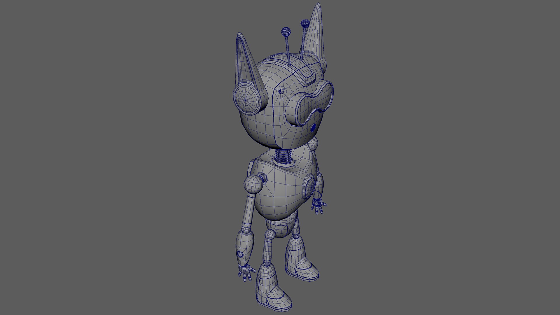 3D Robotic Character ROBO CAT WITH RIG Low-poly 3D model_12