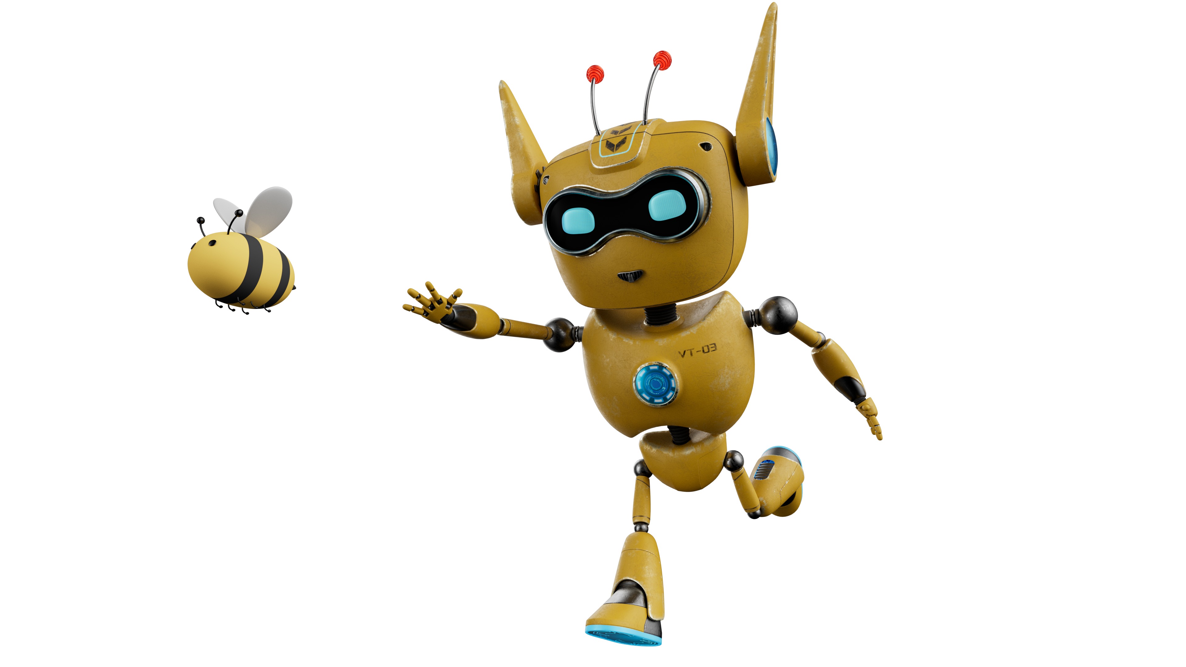 3D Robotic Character ROBO CAT WITH RIG Low-poly 3D model_3