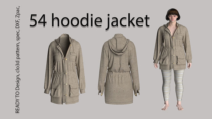 54 hoodie jacket 3D print model
