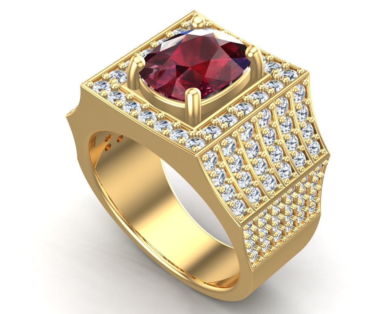 Silver Men Ring 3D print model_8