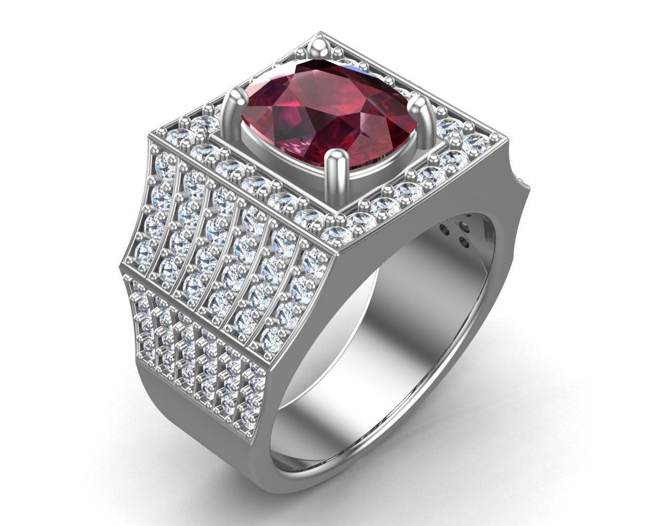 Silver Men Ring 3D print model_11