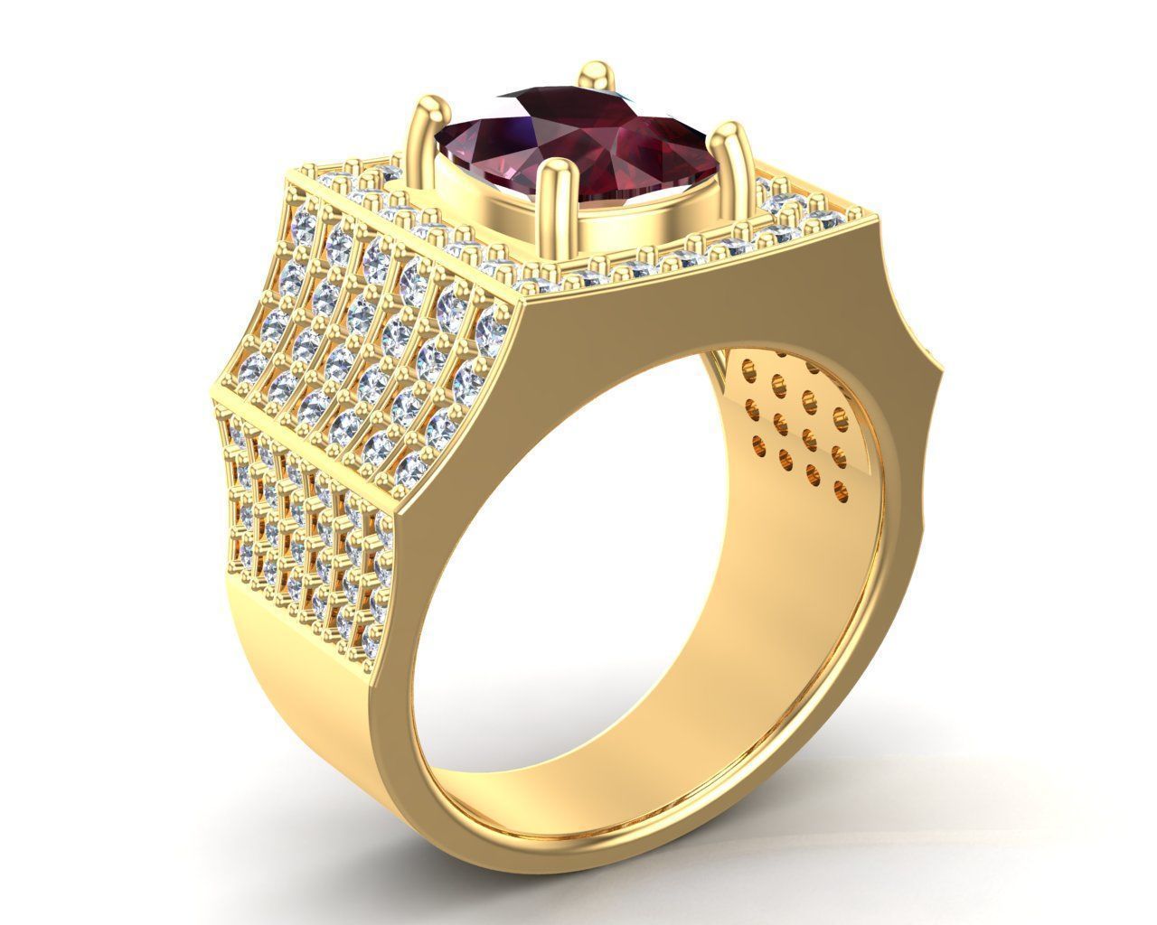 Silver Men Ring 3D print model_4