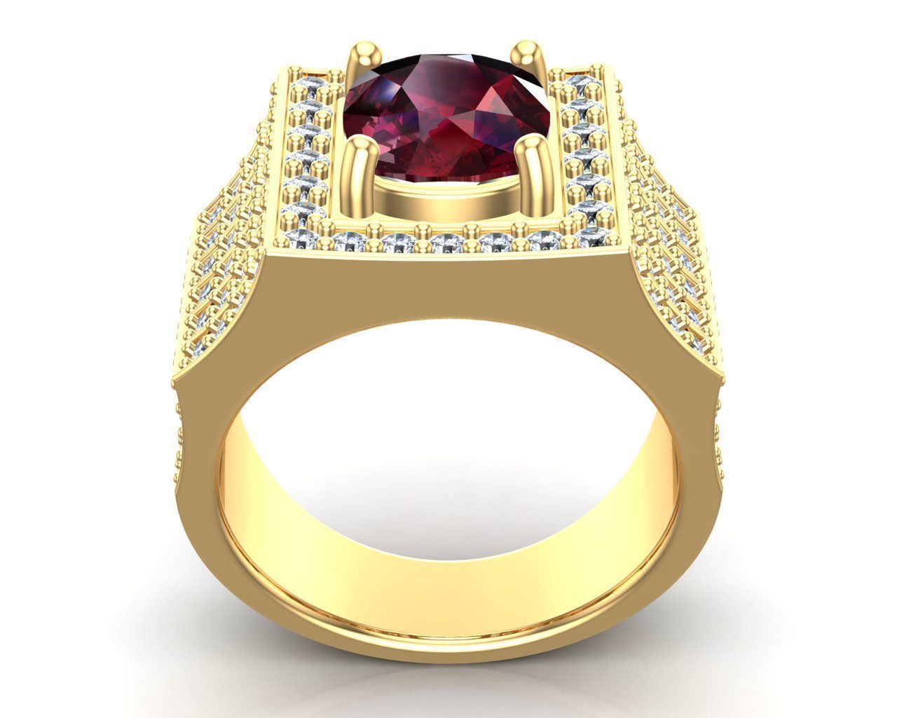 Silver Men Ring 3D print model_6