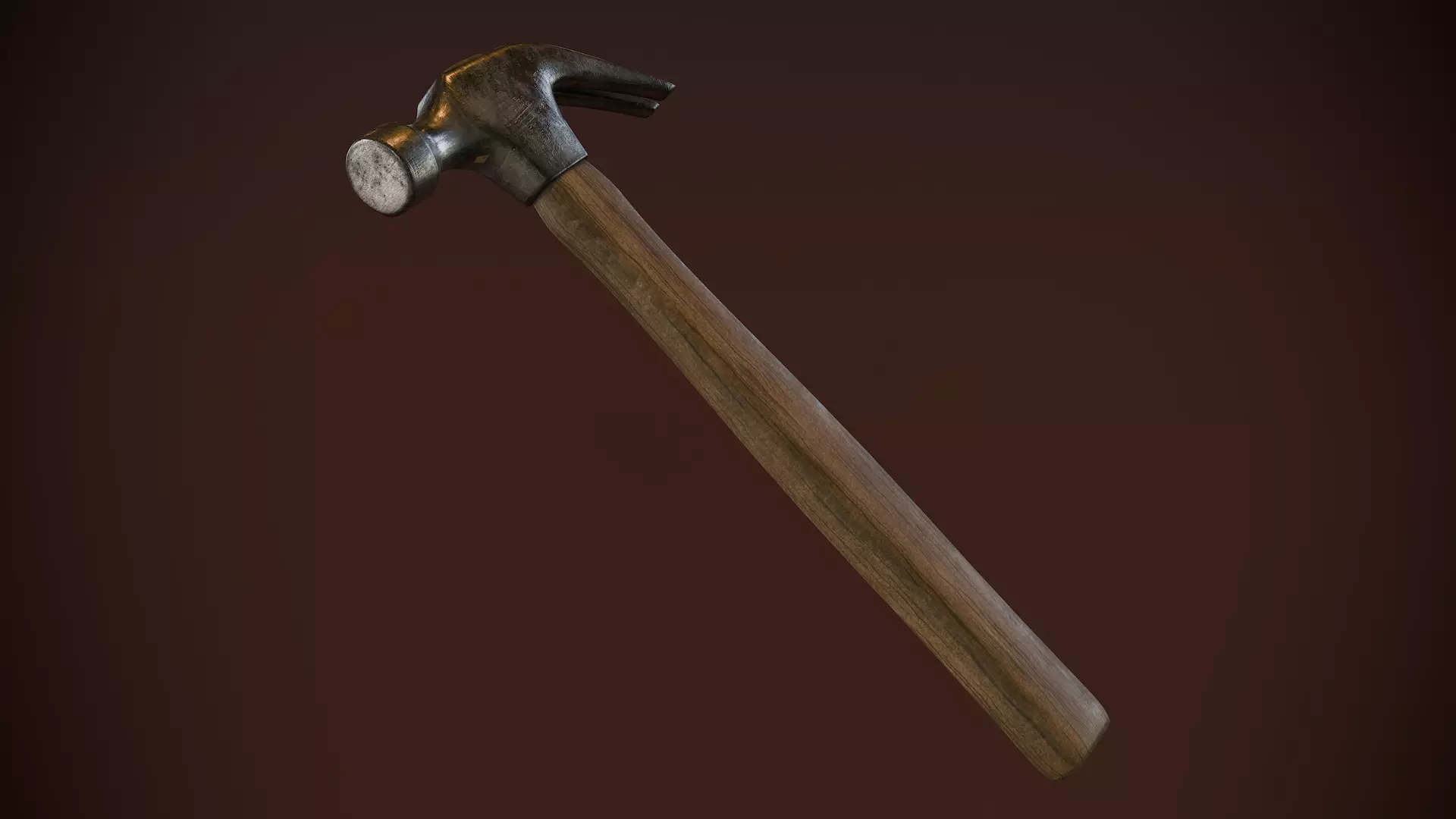 Old Claw Hammer Low-poly 3D model_0