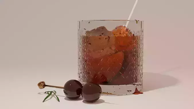 Old fashioned cocktail with lollipop 