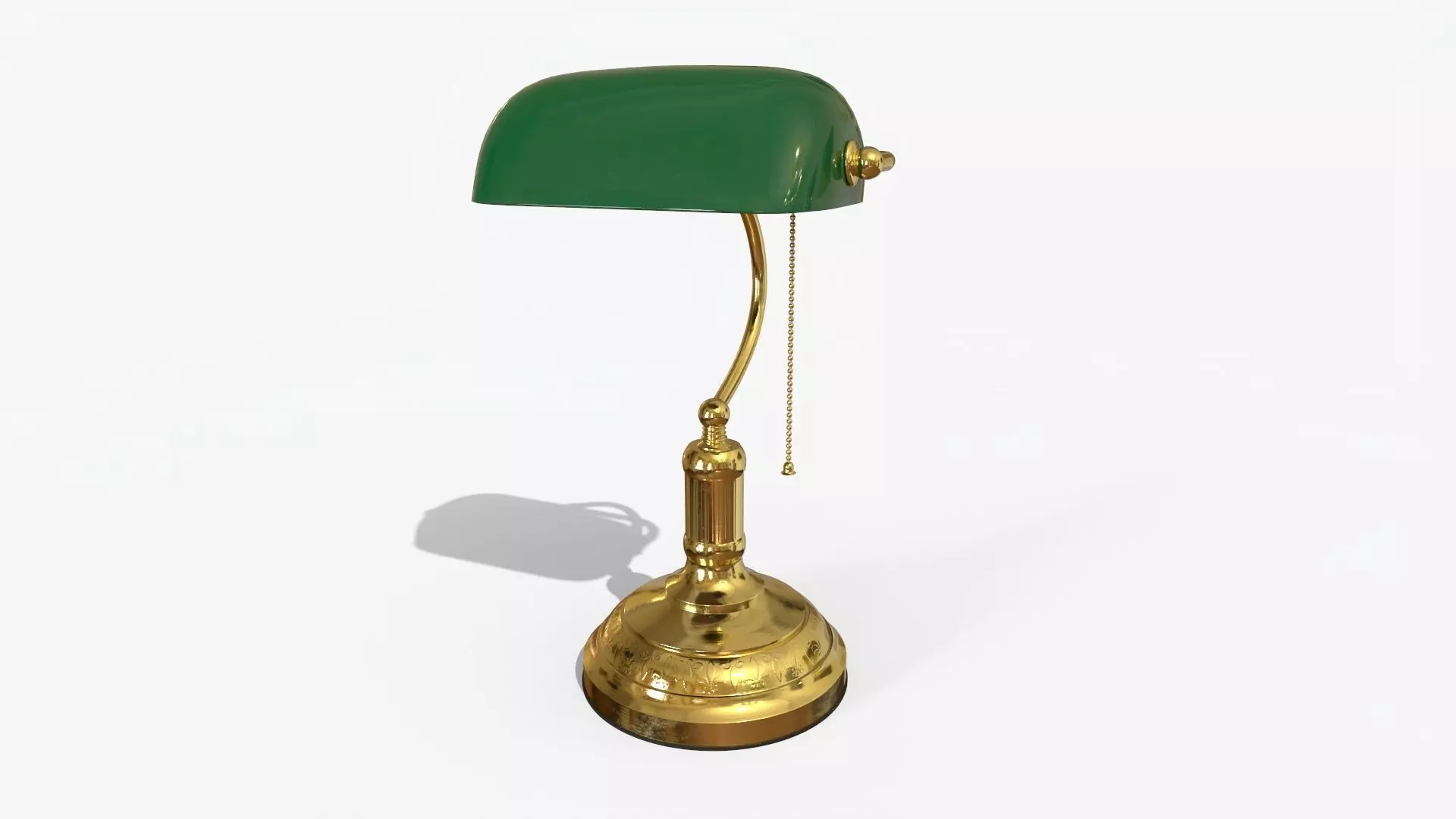 Bankers Lamp Game Ready Asset Low-poly 3D model_0