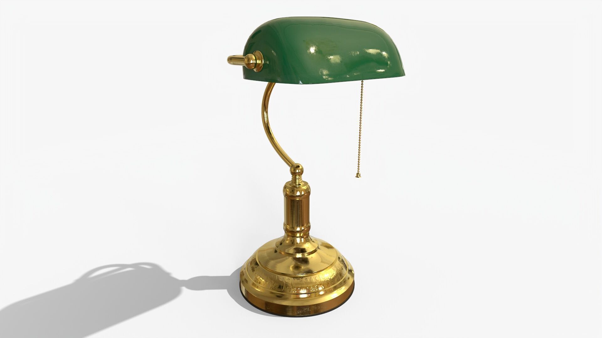 Bankers Lamp Game Ready Asset Low-poly 3D model_2