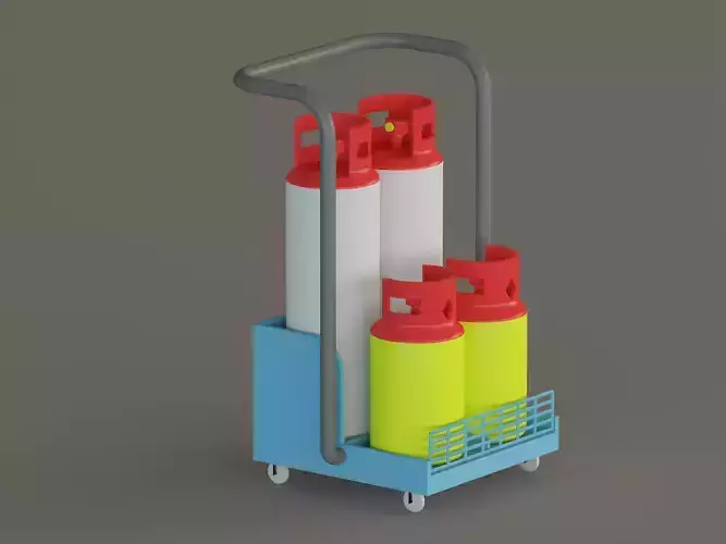 PG Cylinder Gas 3D Model - High-Quality Realistic Kitchen Prop
