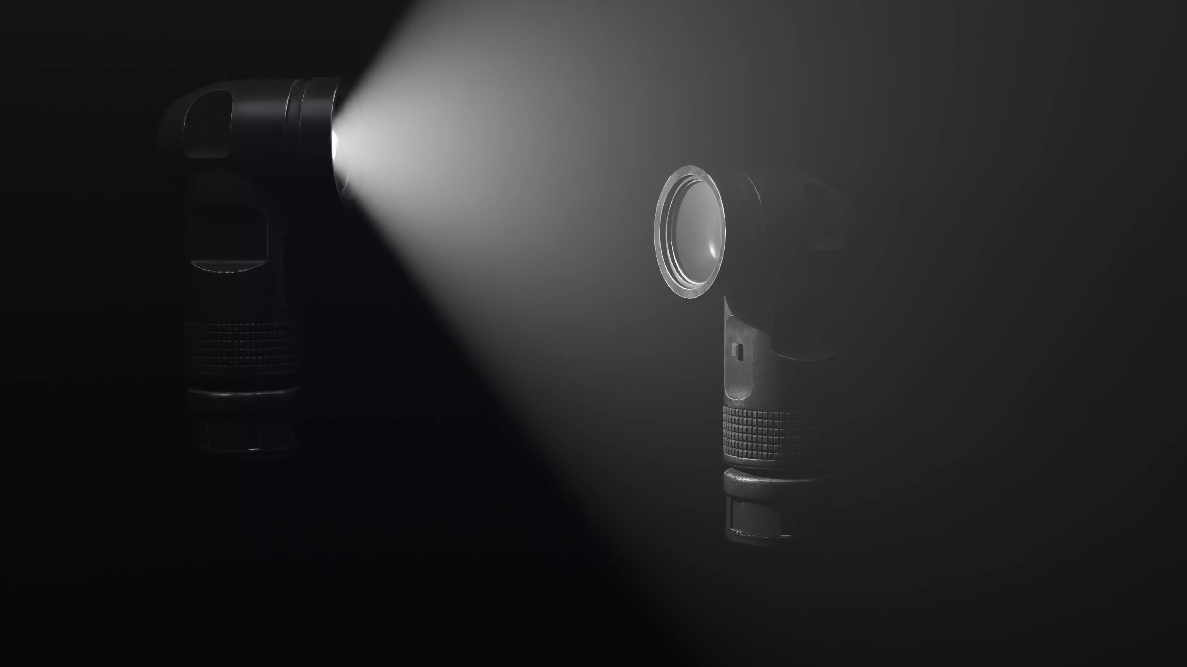 Angle Head Military Flashlight Gameready Assets 3D model