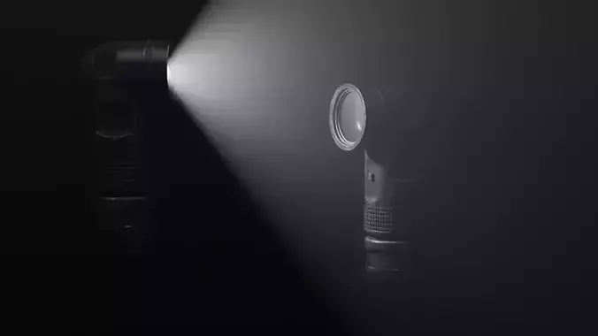 Angle Head Military Flashlight Gameready Assets