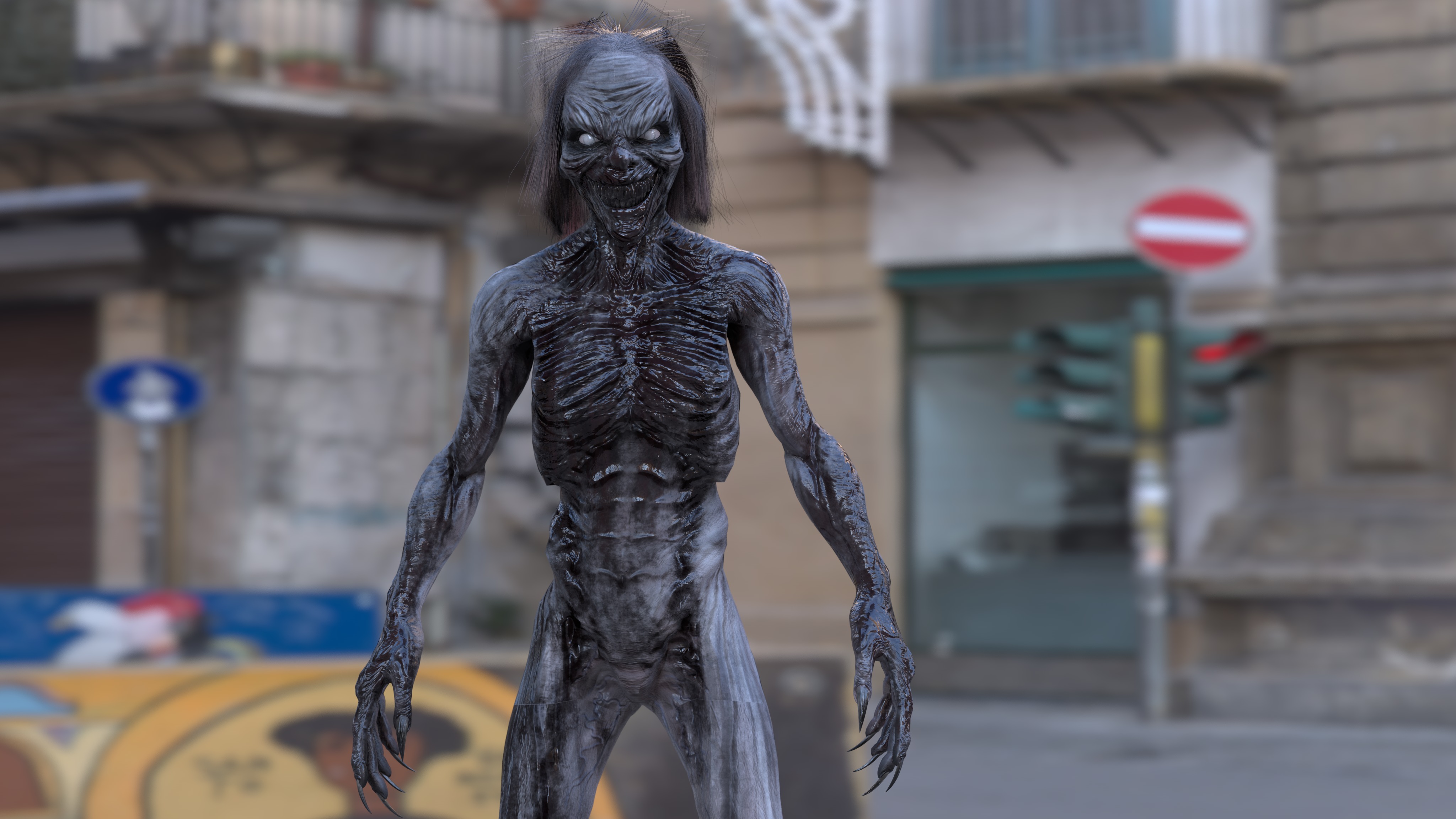 CREEPY GHOST Low-poly 3D model_6